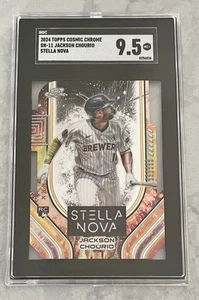 2024 Topps Chrome Cosmic Jackson Chourio Stella Nova RC SP Case Hit SGC 9.5 - Picture 1 of 2