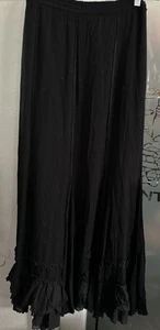 FP One Boho Long Maxi Black Skirt Ruffle Size XS - Picture 1 of 4