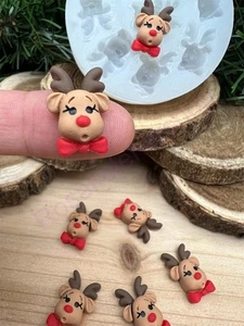 Little Christmas Reindeer handmade Silicone Mold for crafts - Picture 1 of 6