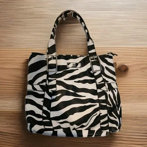 NY & Co. Purse Handbag Zebra Print Shoulder Large Bag 80's Mob Wife Housewive - Picture 1 of 8