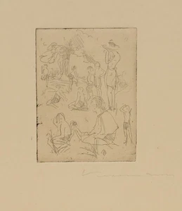 Rudi Kleemann/signiert/Radierung/ Belegexemplar des Druckers Roland Ehrhardt/5 - Picture 1 of 2