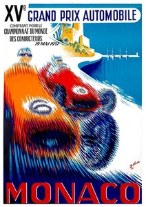 POSTER AFFICHE MONACO GRAND PRIX AUTOMOBILE 1957 - Imagen 1 de 1