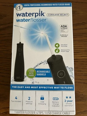 Waterpik Cordless Select Water Flosser WF-10W012 Black New Open Box - Image 1 of 4