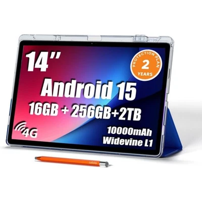 Callsky 14 英寸平板电脑 Android 15 16GB RAM 256GB ROM 1920x1200 4G LTE 支持美国 — 第 1/4 张图片