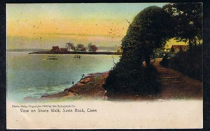 SAVIN ROCK CT CARTOLINA SHORE WALK ROTOGRAPH 1907 CONNECTICUT Rotograph - Foto 1 di 2