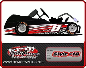 RACING GO KART WRAP WITH FRONT AND REAR NUMBERS, graphics, decals, wraps - Bild 1 von 7