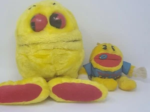 RARE 80’s Vintage PAC-MAN 14" Plush Hand Puppet & 6" 'Hungry For You' Plush Set - Picture 1 of 12