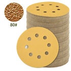 50 pièces disques de ponçage 5 pouces 8 trous boucle crochet papier ponceuse orbitale 60-800 grain