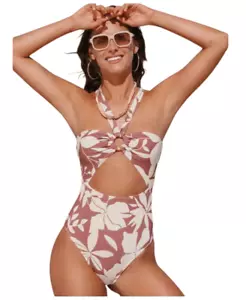 NWT Cupshe Boho One Piece Swimsuit Large - Picture 1 of 7