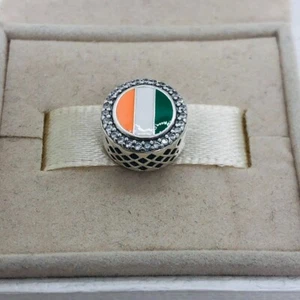 Pandora Ivory Coast Flag Bead Charm S925 Silver with box - Picture 1 of 4