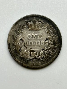 1856 Britain Shilling, Silver British Great Britain Victoria 1 one sterling - Picture 1 of 2