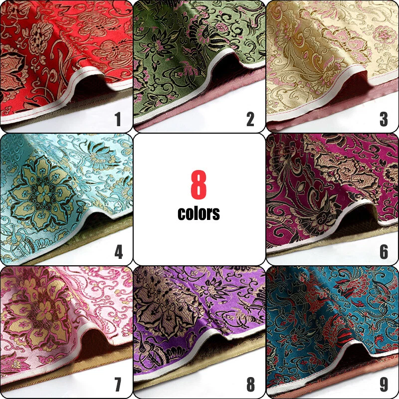 Top Quality TibetanDamask Silk Brocade Satin Fabric:Classic Flower Home Decor