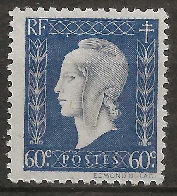 N° 686**  60c BLEU-GRIS TYPE MARIANNE DE DULAC - Photo 1/1