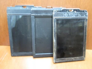 Vintage 5x7 Wood Cut Film Holders LOT of 3 Agfa Ansco, Graflex Kodak - Picture 1 of 7