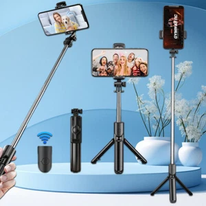Support de bureau pour téléphone support de bureau trépied selfie stick télécommande pour iPhone/Samsung - Photo 1 sur 13