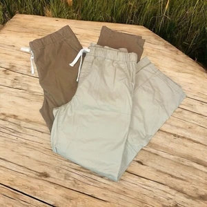 Lot of 2 Cat and Jack Boy Chino Pants Size 18 Husky Elastic Waist Khaki EUC - Picture 1 of 14