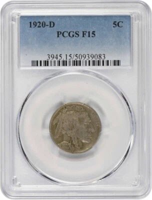 1920-D Buffalo Nickel F15 PCGS - Image 1 of 2