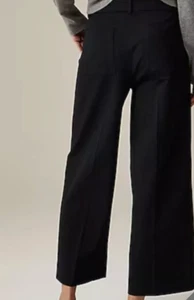 NWT J. Crew Woman’s Black Sydney wide-leg pant in bi-stretch cotton blend SZ 10 - Picture 1 of 3