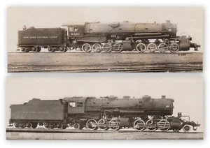 2 NEW YORK CENTRAL LINES 7.5x2.5 Locomotive Photos #9091 0-8-8-0 & #1343 2-6-6-2 - Picture 1 of 3