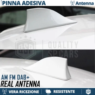 Antenna PINNA DI SQUALO BIANCA PER Mini Clubman R55 F54 Vera Ricezione AM-FM-DAB - Immagine 1 di 4