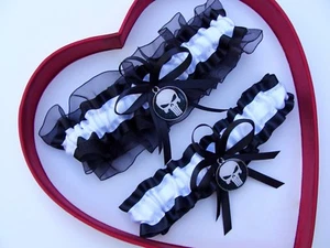 New Handmade Punisher Bridal Wedding Garter Superhero Wedding - Picture 1 of 1