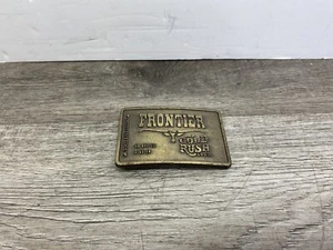 Fibbia per cintura Frontier Hotel Las Vegas Gold Rush Club - rettangolo in ottone - Foto 1 di 4