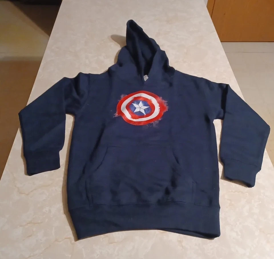Captain America Shield Hoodie Size Youth Medium - Image 1 of 4