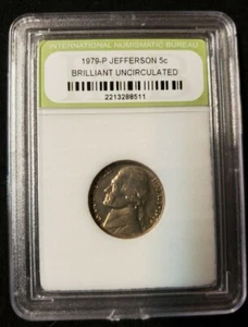 Slabbed 1979-P JEFFERSON NICKEL 5 cent / Brilliant Uncirculated Coin - Imagen 1 de 4