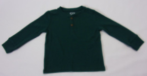 The Children's Place Henley Thermal Boy's 18/24 Months Green Shirt -EUC