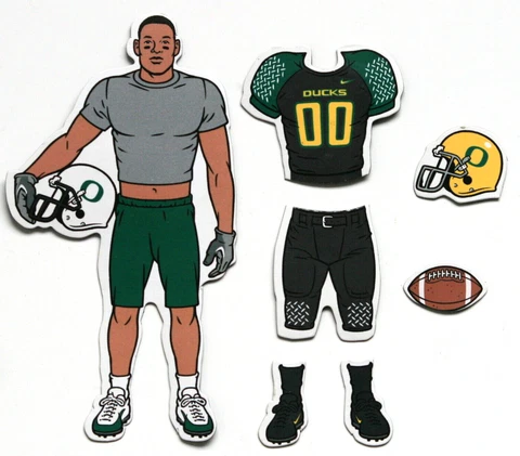 University of Oregon Ducks Football Player Magnet 2006 #00 Black Uniform 5" High Cover