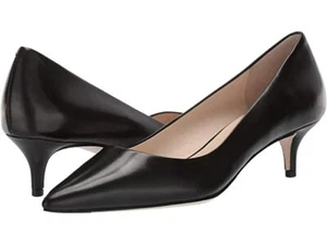 Cole Haan Women Black Leather Pump Size 6.5 B Kitten heel Slip On Vesta Shoe New - Picture 1 of 6