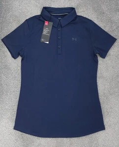 Under Armour Polo Shirt Womens XS Navy Blue HeatGear Breathable Golf Casual - Picture 1 of 8