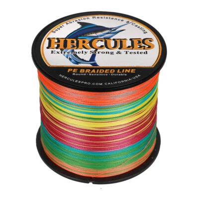 HERCULES Braided Fishing Line 1000M 1094Yds 10-300LB Test Color Select PE Sea 8S - Image 1 of 4