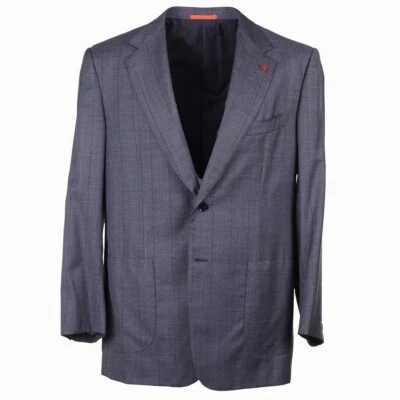 Traje de Lana Isaia Classic-Fit Mediano Gris Rayas Super 140s 46R (UE 56) NUEVO CON ETIQUETAS Foto 1 de 4