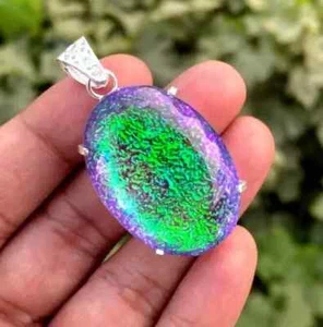 102 Ct Natural Oval Monarch Fire Opal Doublet 925 Solid Silver Pendant Gemstone - Picture 1 of 5