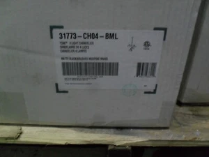 Lámpara de araña Kohler K-31773-CH04-BML 4 luces negro mate y latón moderno cepillado - Imagen 1 de 1