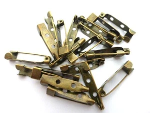 20 x Brooch Back Bar Pins Antique Bronze Colour 28mm x 5mm Nickel Free - Picture 1 of 3