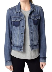NEW PAIGE Button-Down Flap-Pocket Denim Jacket - Size M #SJ028 - Picture 1 of 5