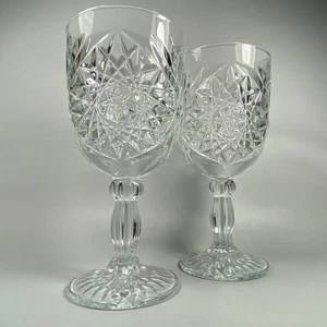 Vintage Libbey Hobstar gerippte Stielkelche 2er Set ~ schön! - Bild 1 von 19