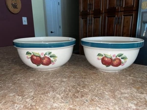 2 China Pearl Casuals Apples 7" & 8" Serving Bowls Kitchen - Picture 1 of 14
