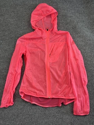 阿迪达斯夹克女式小号粉色 Climalite 连帽全拉链轻便跑步 — 第 1/4 张图片