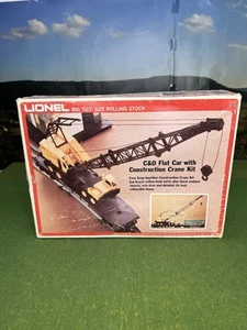 Coche plano Lionel 6-9157 Big O27 Chesapeake Ohio C&O con kit de grúa de construcción - Imagen 1 de 9
