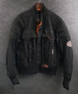 Vintage Harley Davidson Jacket Mens L Black FXRG Motorcycle Quilted Liner Vented - Picture 1 of 14