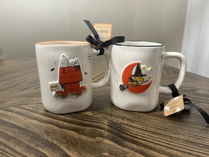 NWT! Rae Dunn X Peanuts Woodstock And Snoopy Mug Set - Picture 1 of 2