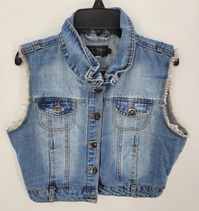 Ci Sono Anthropologie Denim Vest Womens Large Denim Boho Festival Blue Jean - Picture 1 of 9