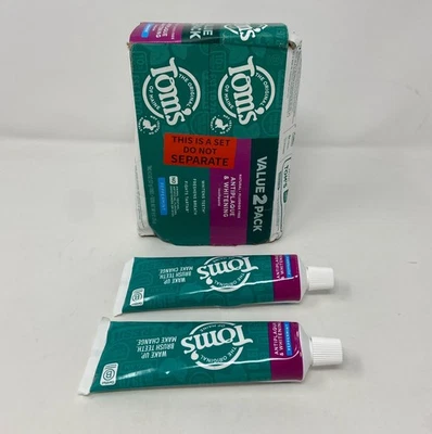 Tom’s of Maine Antiplaque & Whitening Toothpaste, Peppermint, 4.5 oz (2-Pack) - Image 1 of 4