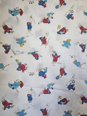 Vintage 1980s Paddington Bear Fabric Cotton Lightweight - 1.5 Yds - Image 1 of 2