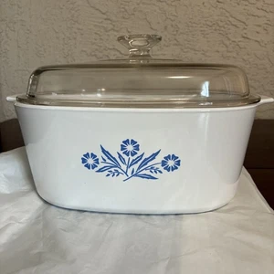 Vintage Corning Ware Blue Cornflower 5-Liter A-5-B with Pyrex A-12-C Lid - Picture 1 of 5