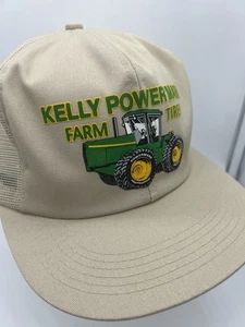 Vintage Kelly Power Mark Farm Tractor Reifen Trucker Mütze Kappe USA hellbraun - Bild 1 von 9