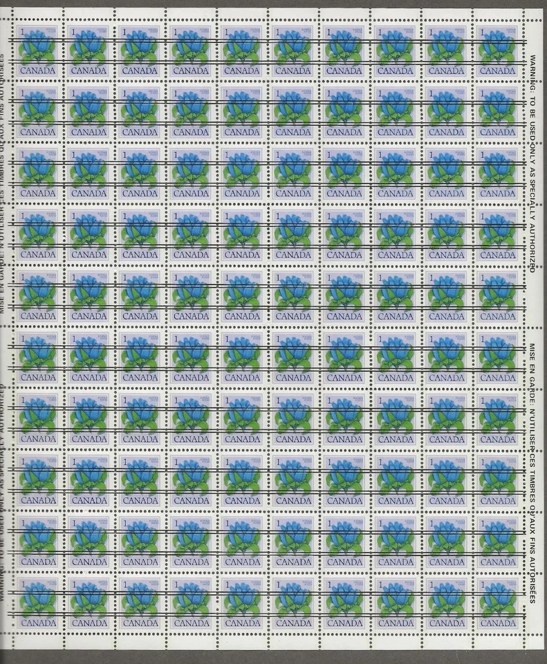 Canada 705xx, 1 cent floral tagged sheet of 100, [546 — 第 1/1 张图片
